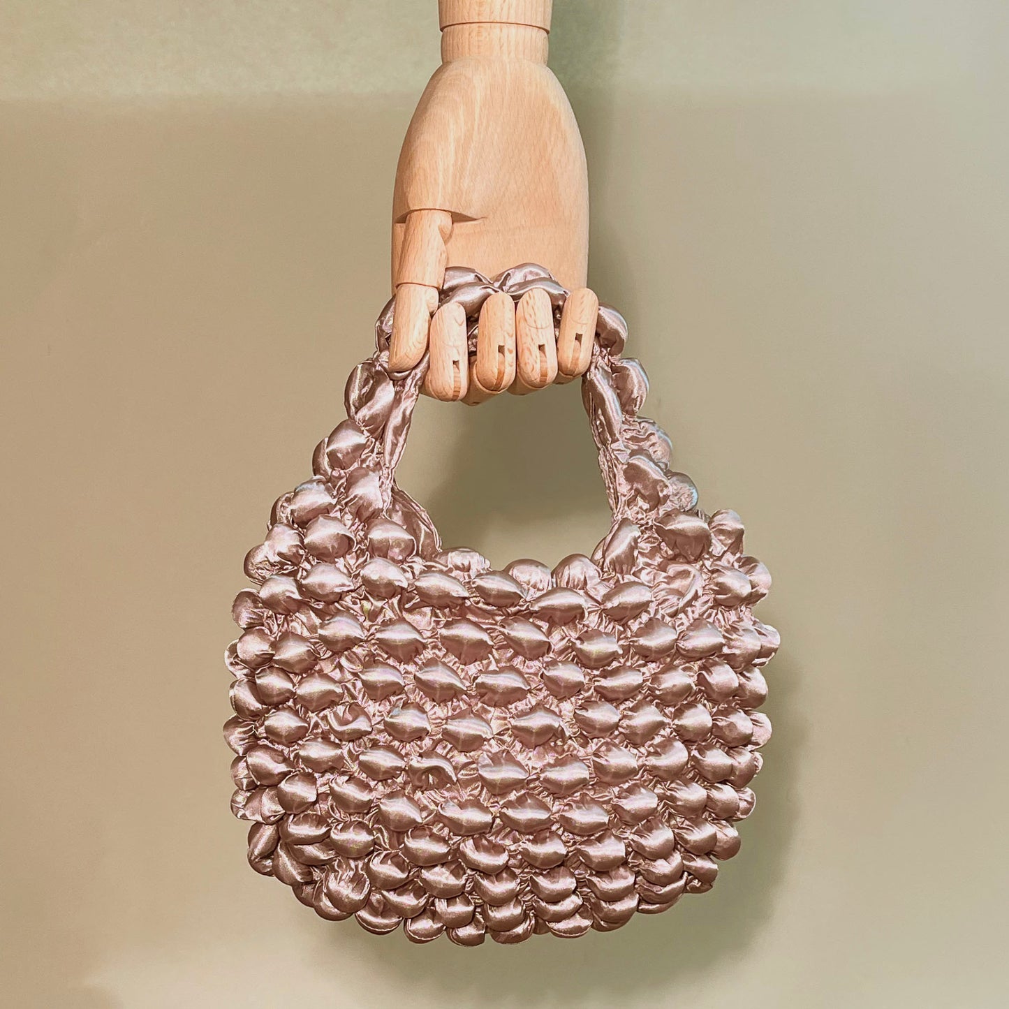Small Pom-Pom Bag - Satin