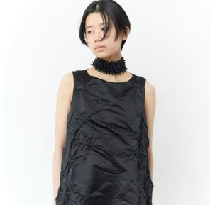 Sleeveless Dress with Poco-Poco Shibori