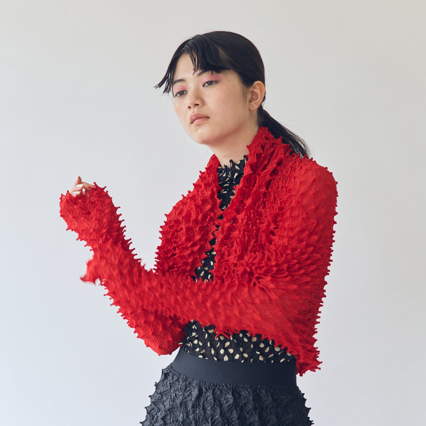 Spiky Shibori Cardigan - Chiffon