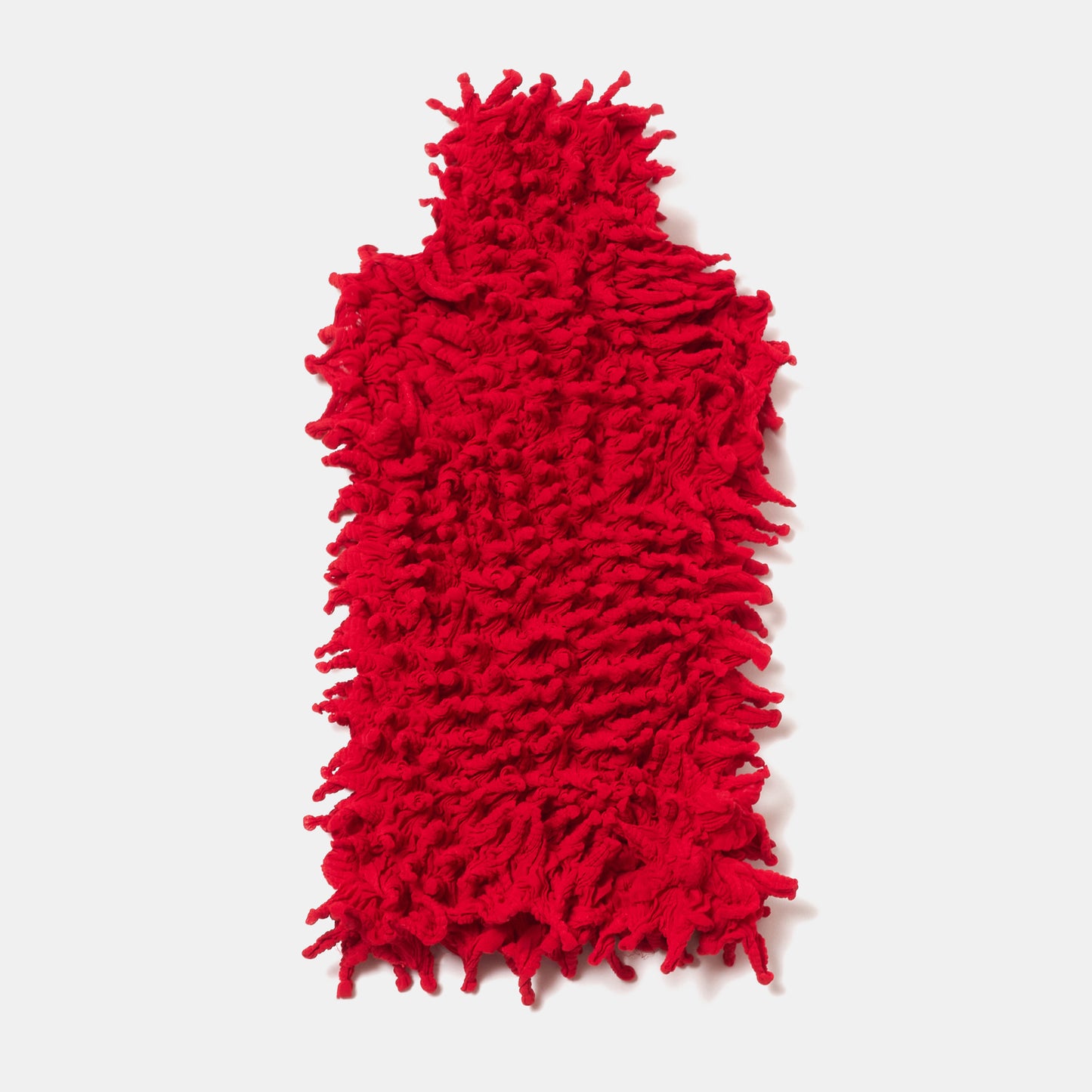 Spiky Shibori Sleeveless Turtleneck Top - Chiffon, Solid Color