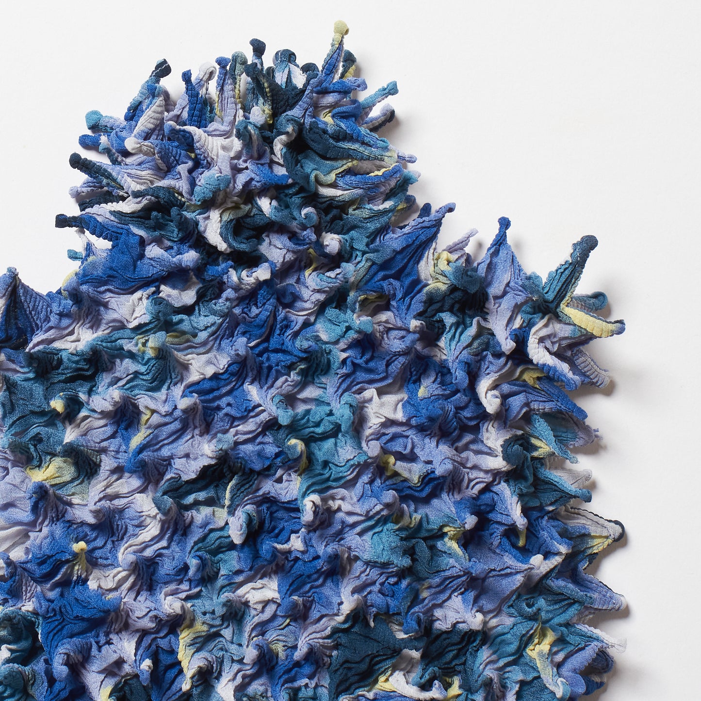Spiky Shibori Sleeveless Turtleneck Top - Chiffon, Random Dye