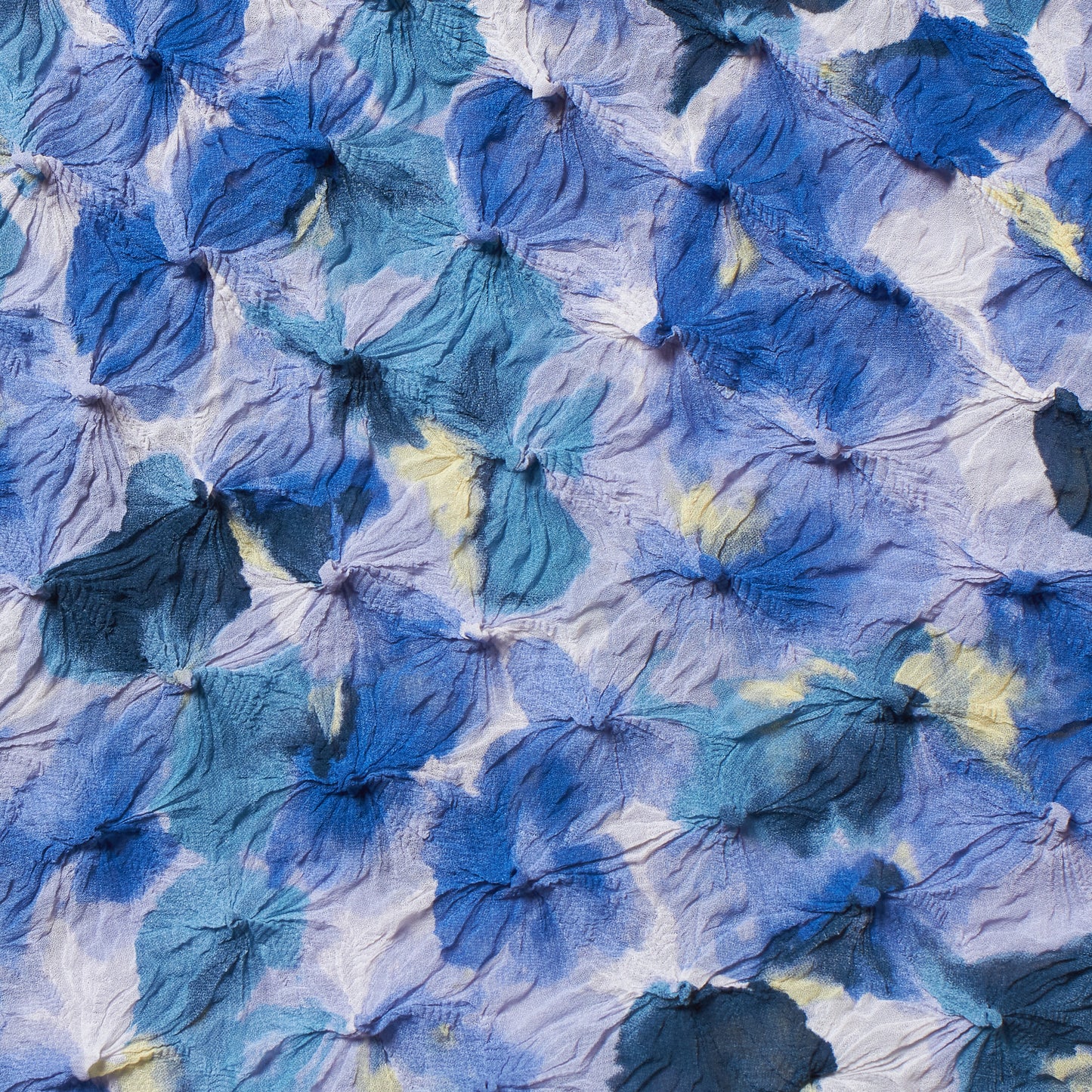 Spiky Shibori Sleeveless Turtleneck Top - Chiffon, Random Dye