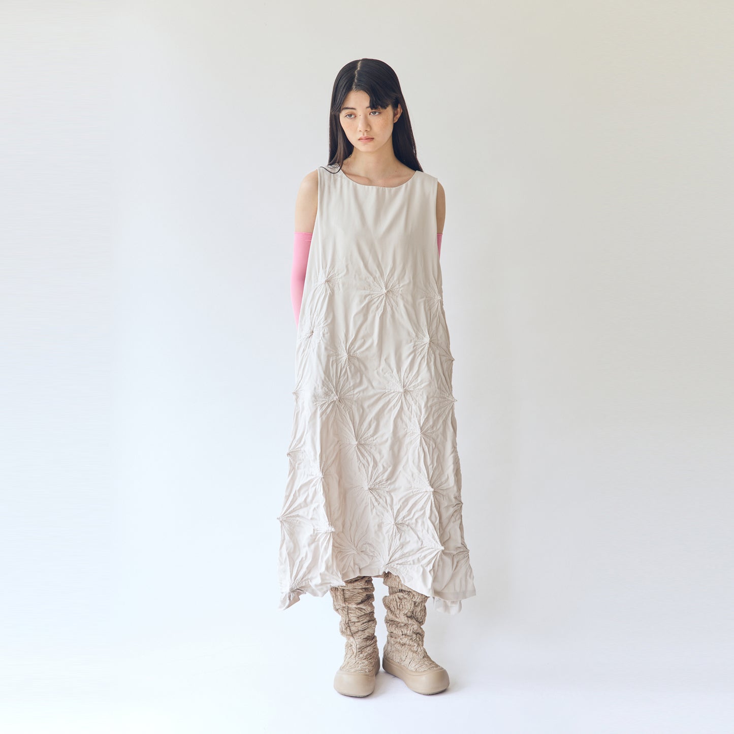 Rolled-Up Shibori Sleeveless Dress - Amundsen