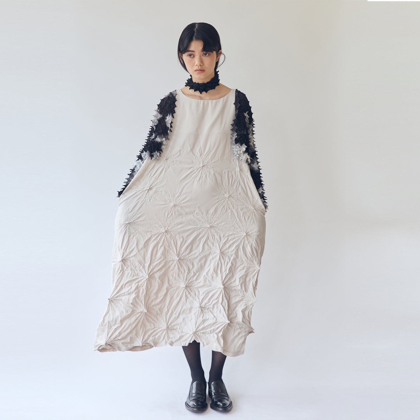 Rolled-Up Shibori Sleeveless Dress - Amundsen