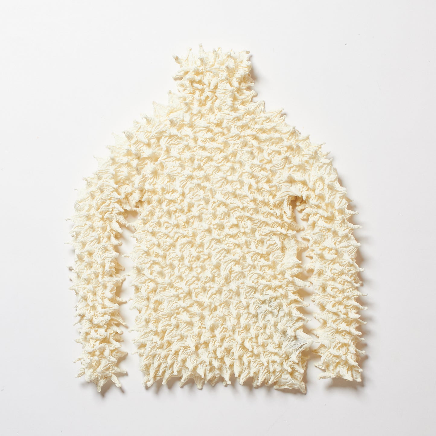 Spiky Shibori Long Sleeve Turtleneck Top - Crepe De Chine