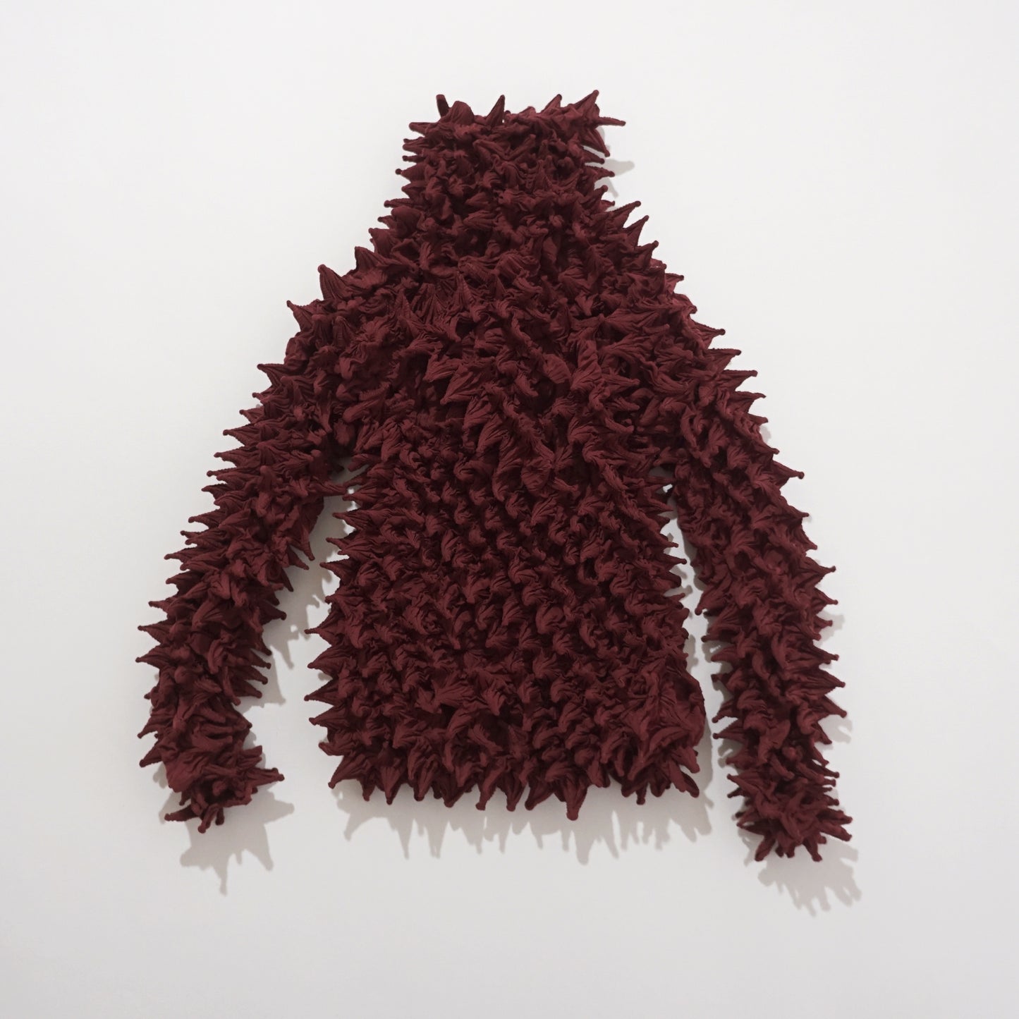 Spiky Shibori Long Sleeve Turtleneck Top - Crepe De Chine