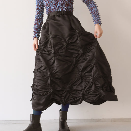Rolled-up Shibori Skirt - Satin