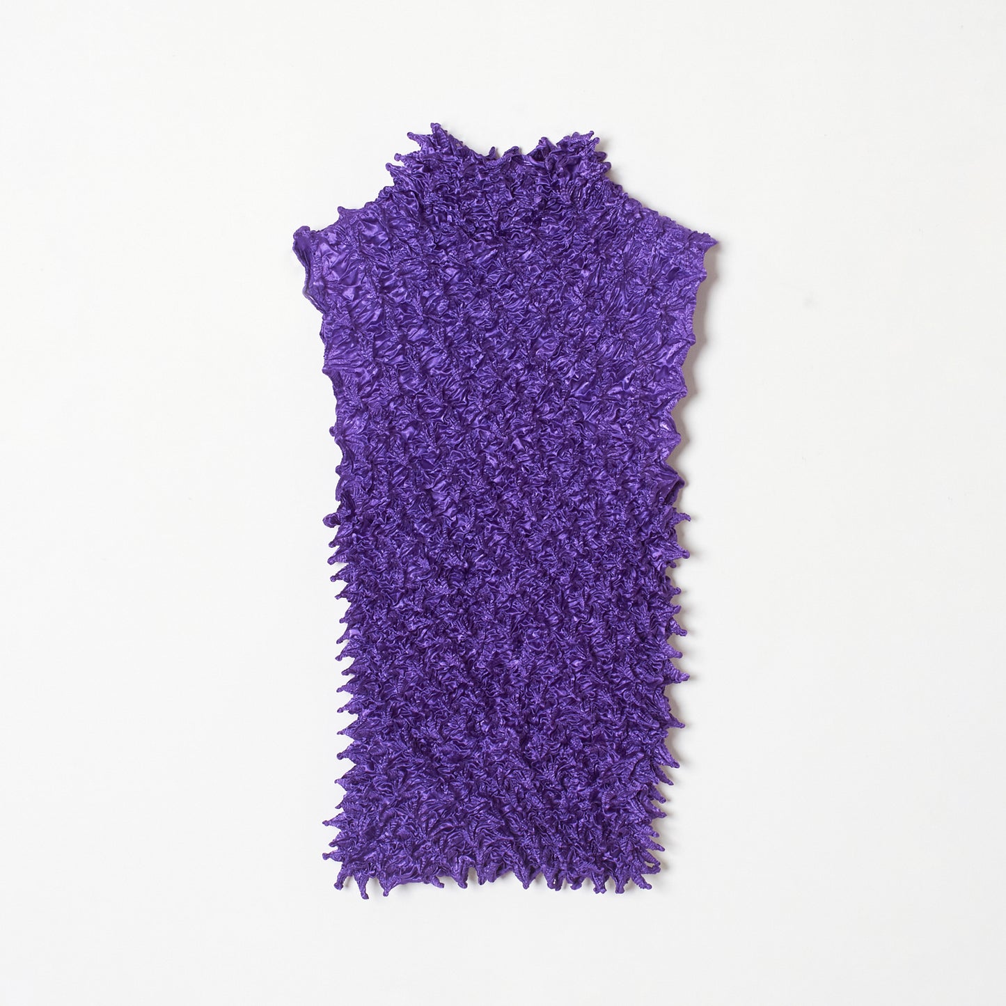 Spiky Shibori Sleeveless Turtleneck Top - Satin