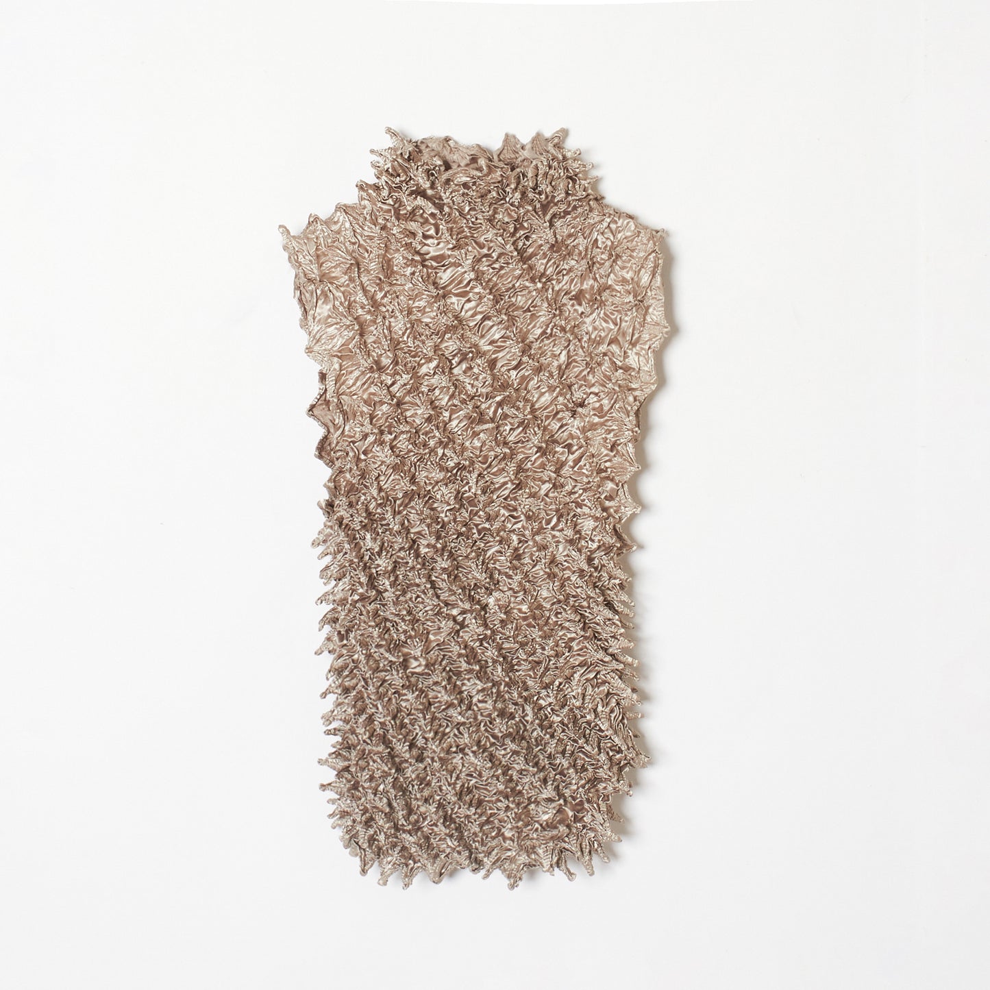 Spiky Shibori Sleeveless Turtleneck Top - Satin