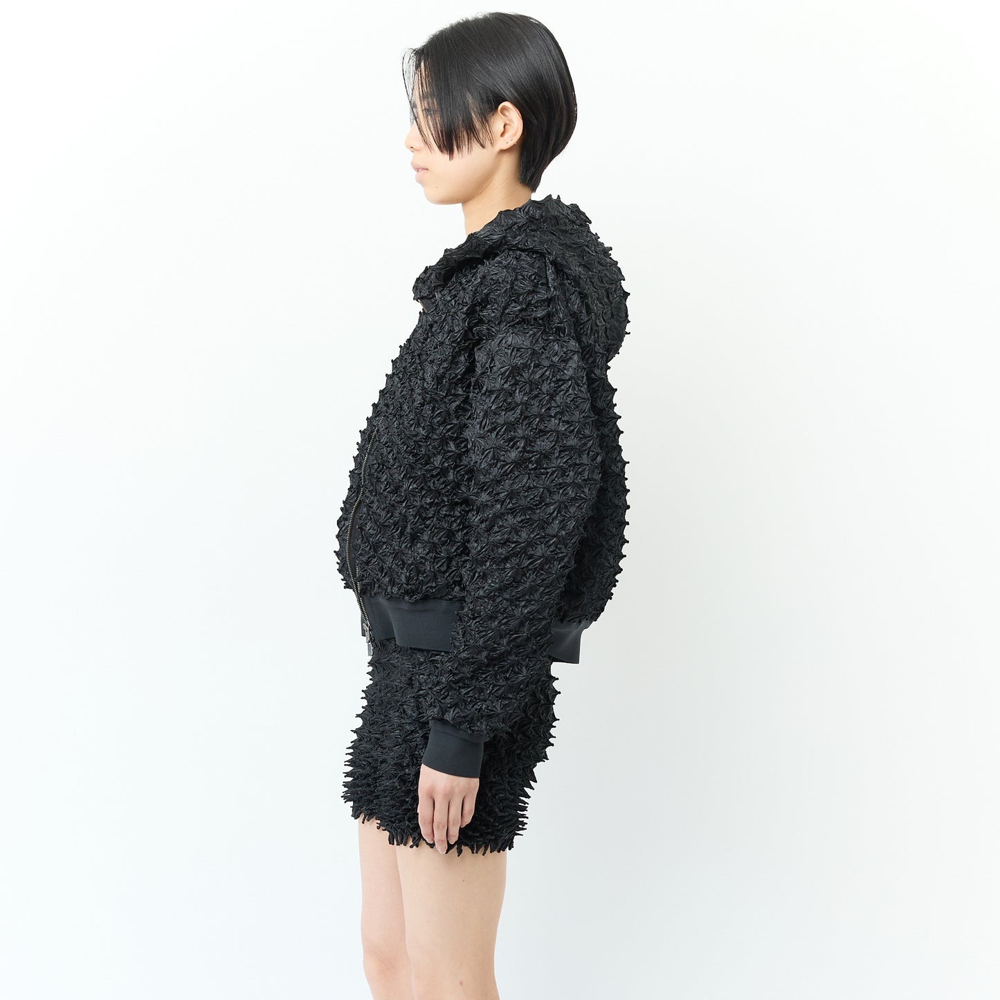 Spiky Shibori Zip Hoodie Jacket