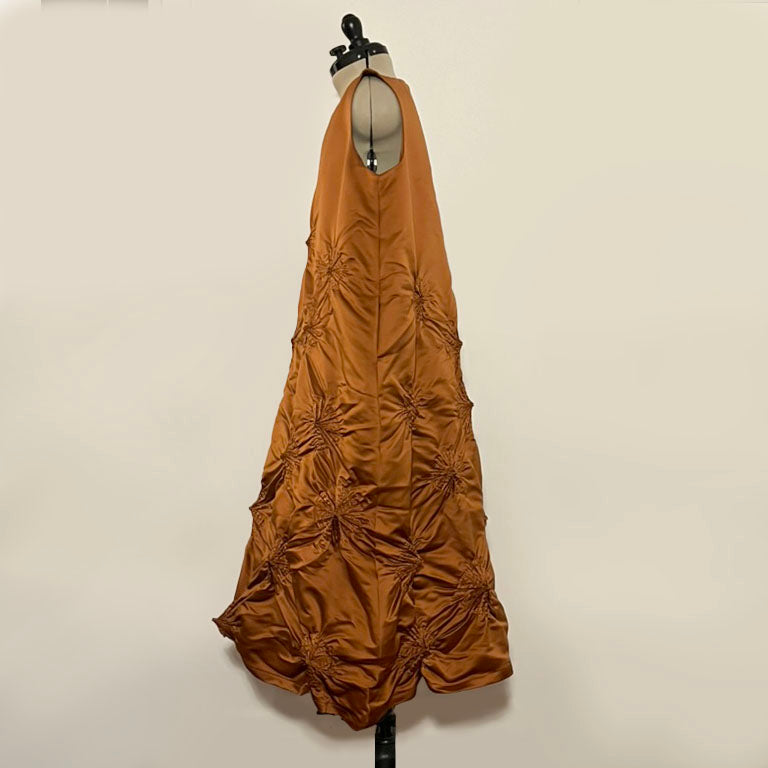 Rolled-up Shibori Sleeveless Dress