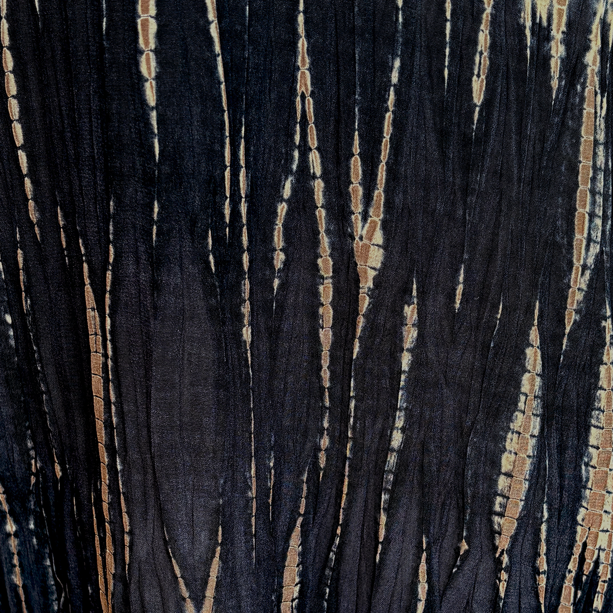 Sleeveless Silk Dress with Tesuji Shibori