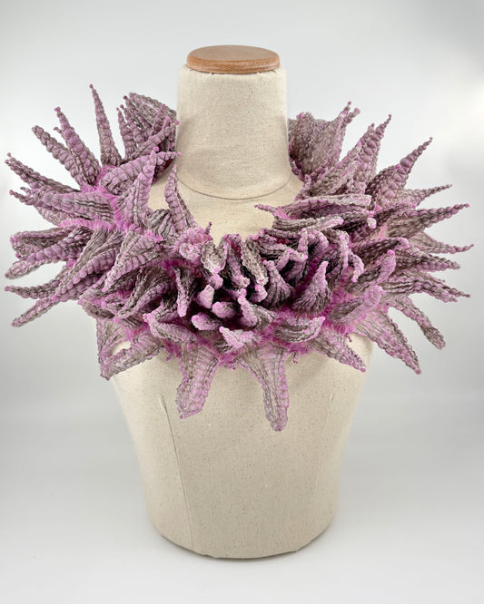 Large Bai Shibori Silk Loop Scarf