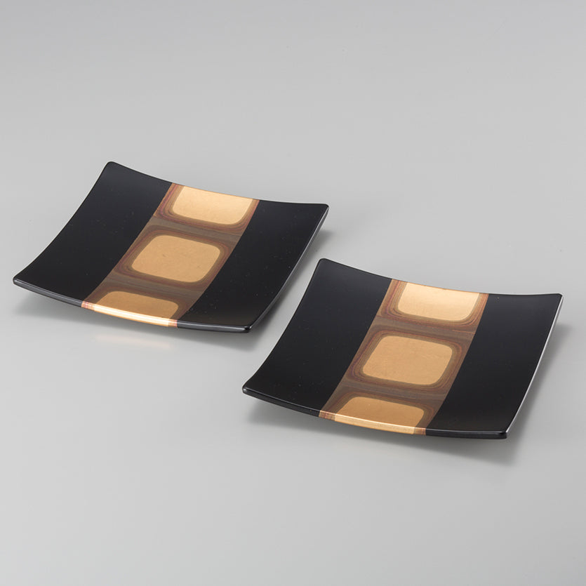KODAIHAKU Two Square Plates Set - Black S