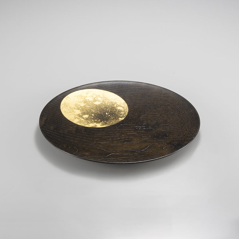 OBOROZUKI Gold Leaf Lacquerware Plate - L