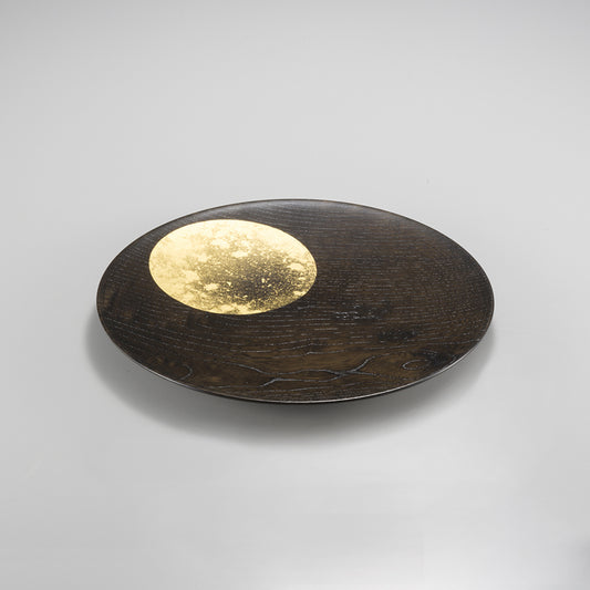 OBOROZUKI Gold Leaf Lacquerware Plate - L