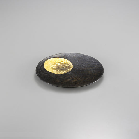 OBOROZUKI Gold Leaf Lacquerware Plate - S