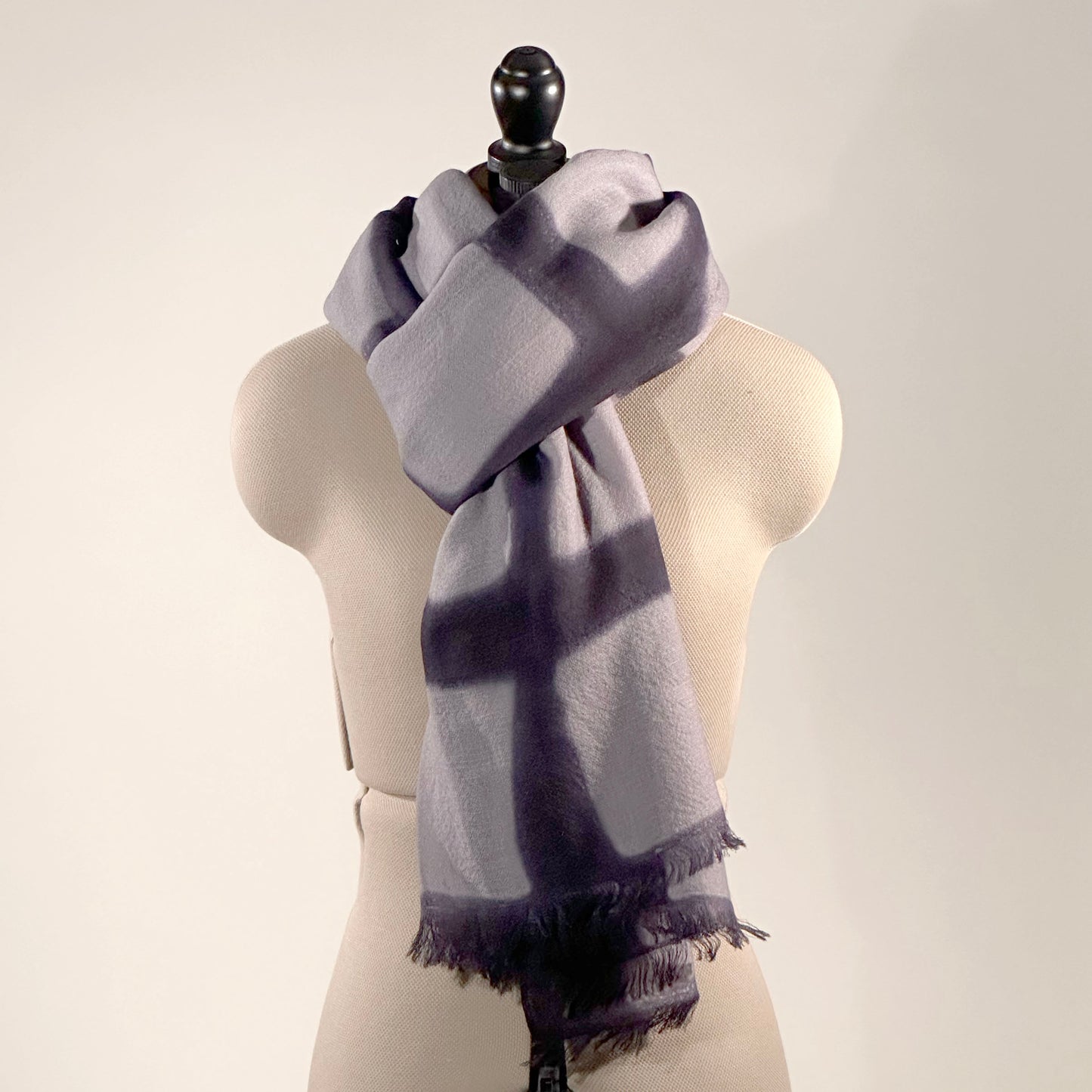 Cashmere Scarf with Itajime Shibori - Large