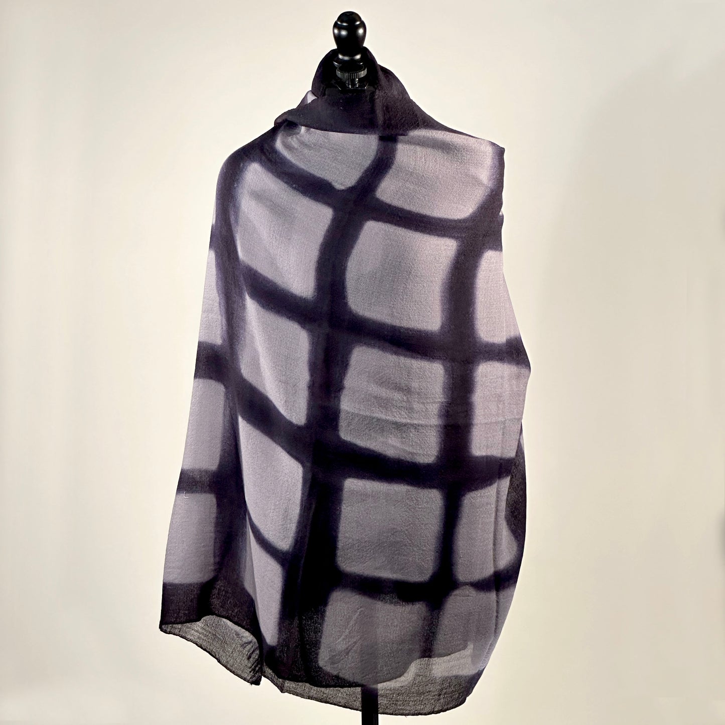 Cashmere Scarf with Itajime Shibori - Large
