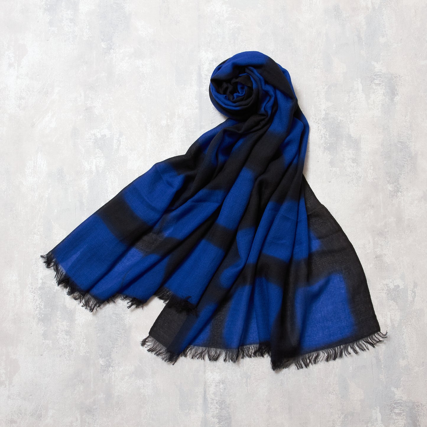 Cashmere Scarf with Itajime Shibori - Large