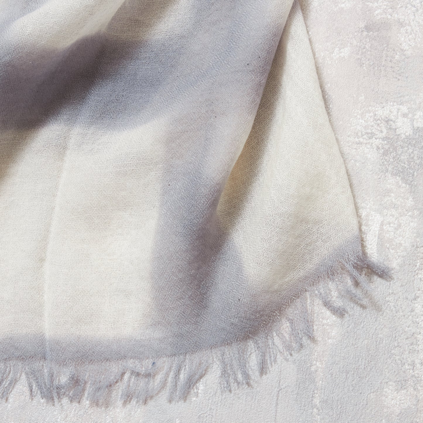 Cashmere Scarf with Itajime Shibori - Large