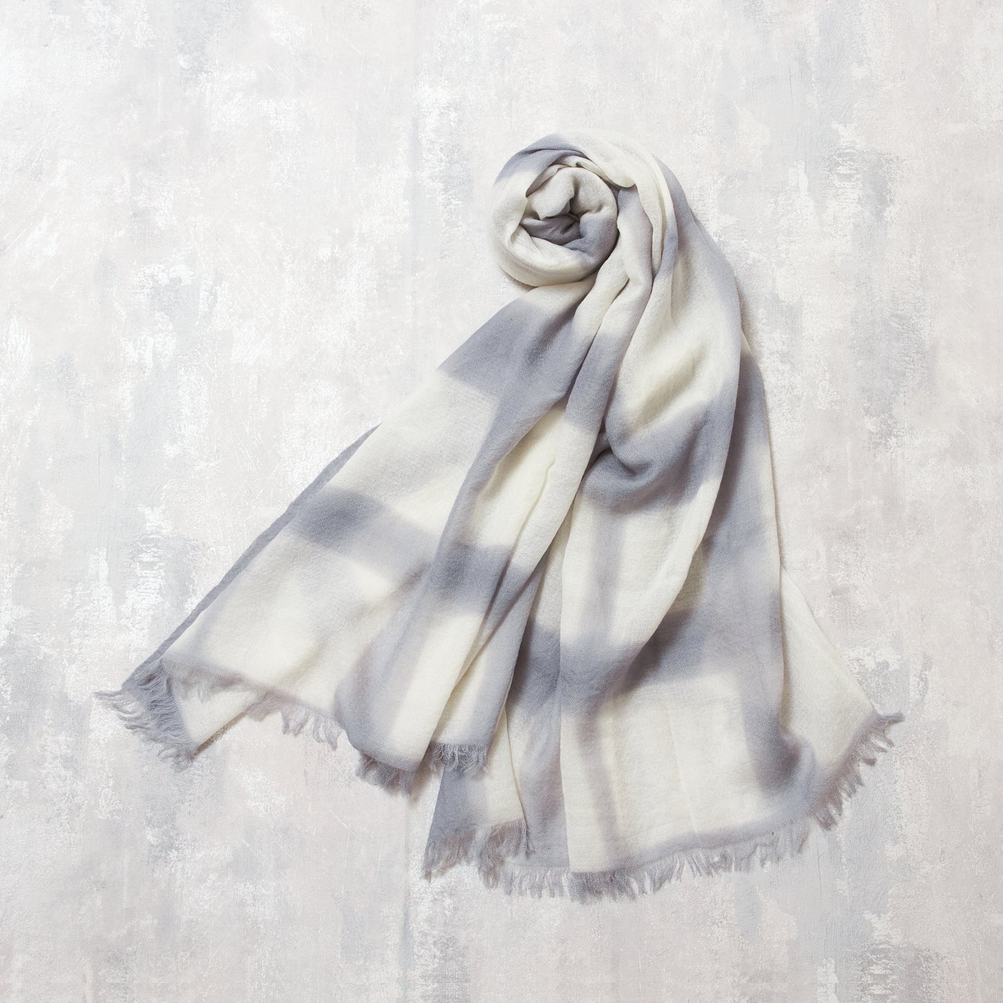 Cashmere Scarf with Itajime Shibori - Large