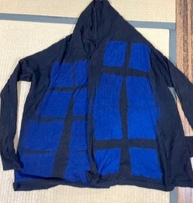 Cashmere Cardigan with Itajime Shibori