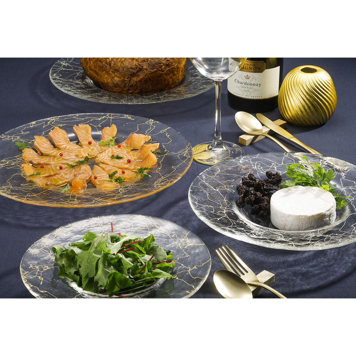 HAKUICHI Gold Thread Glass Plate (S)