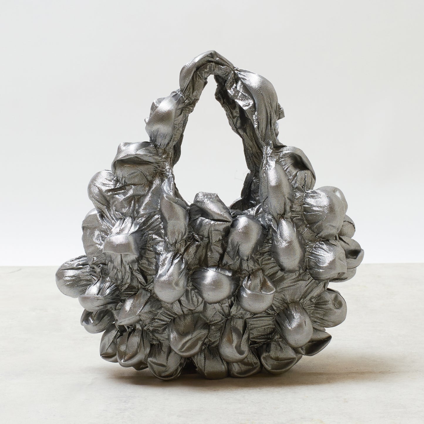 Large Pom-Pom Bag Metallic