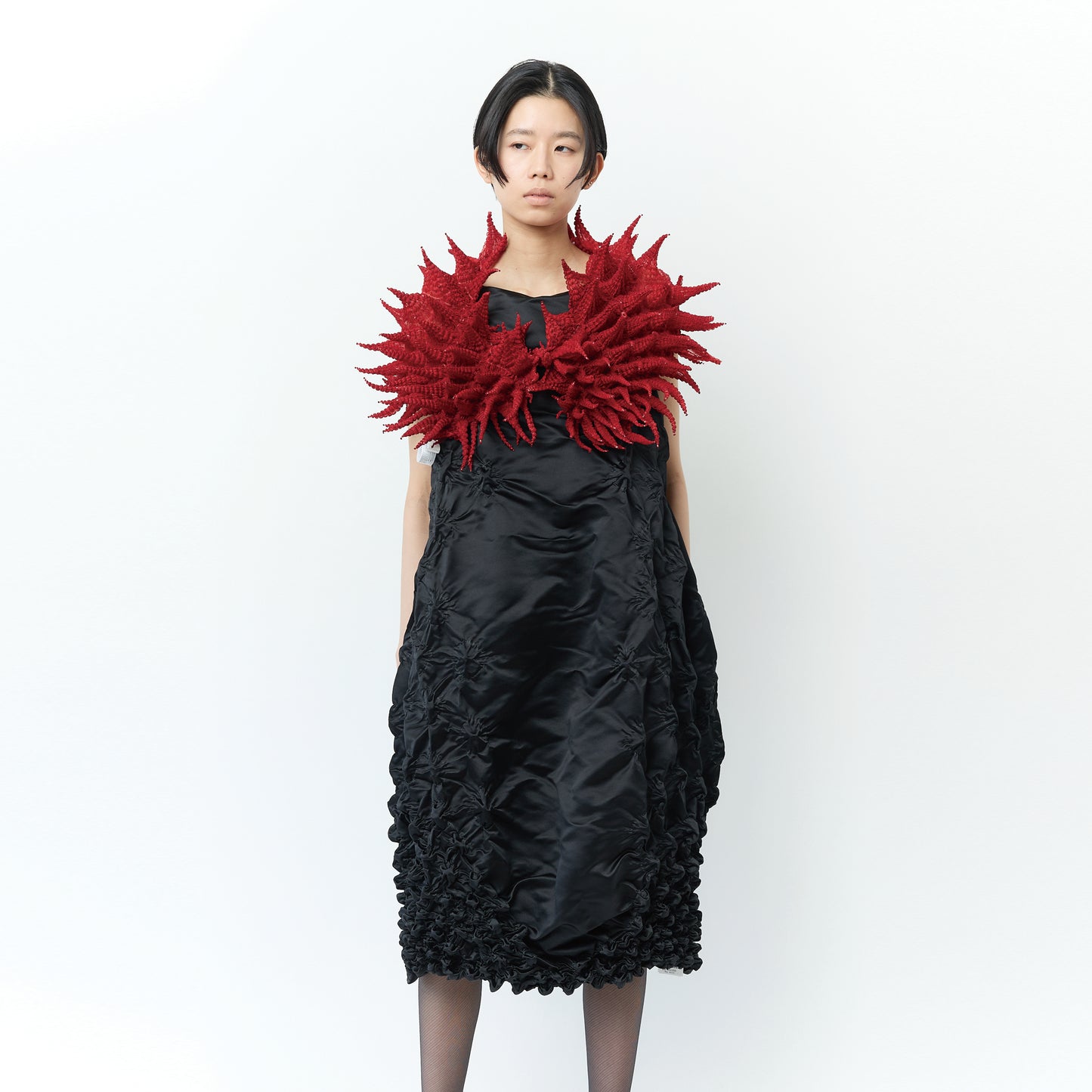 Sleeveless Dress with Poco-Poco Shibori