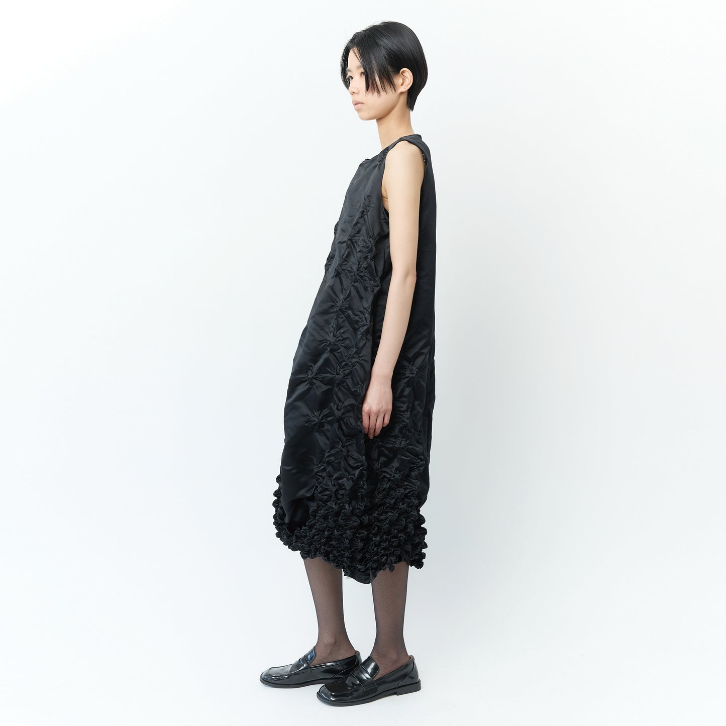 Sleeveless Dress with Poco-Poco Shibori
