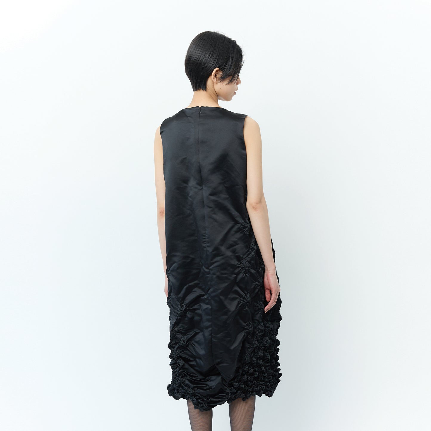 Sleeveless Dress with Poco-Poco Shibori