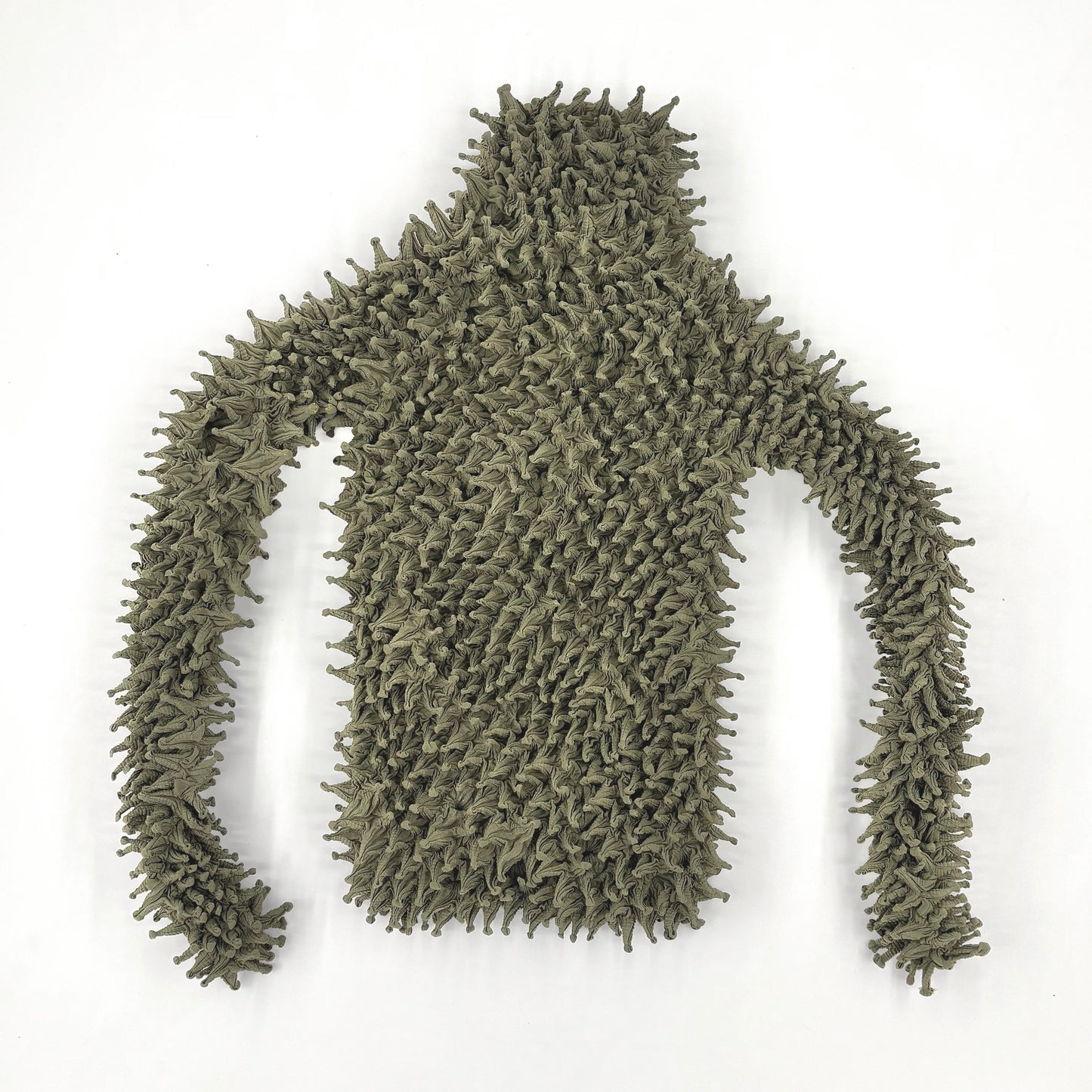 Spiky Shibori Long Sleeve Turtleneck Top - Chiffon