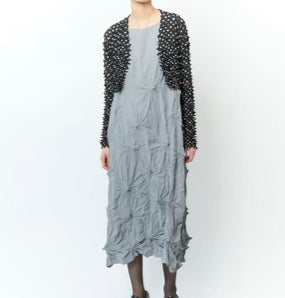 Spiky Shibori Cropped Cardigan - Chiffon/Dot Pattern