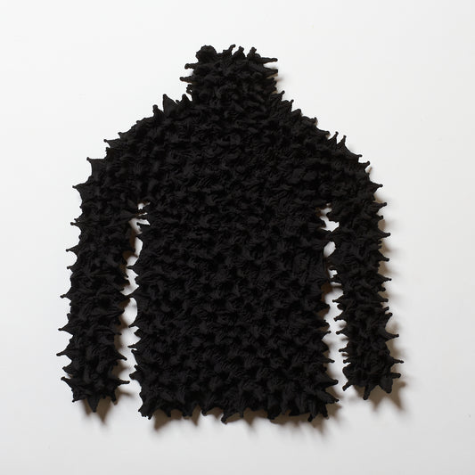 Spiky Shibori Long Sleeve Turtleneck Top - Crepe De Chine