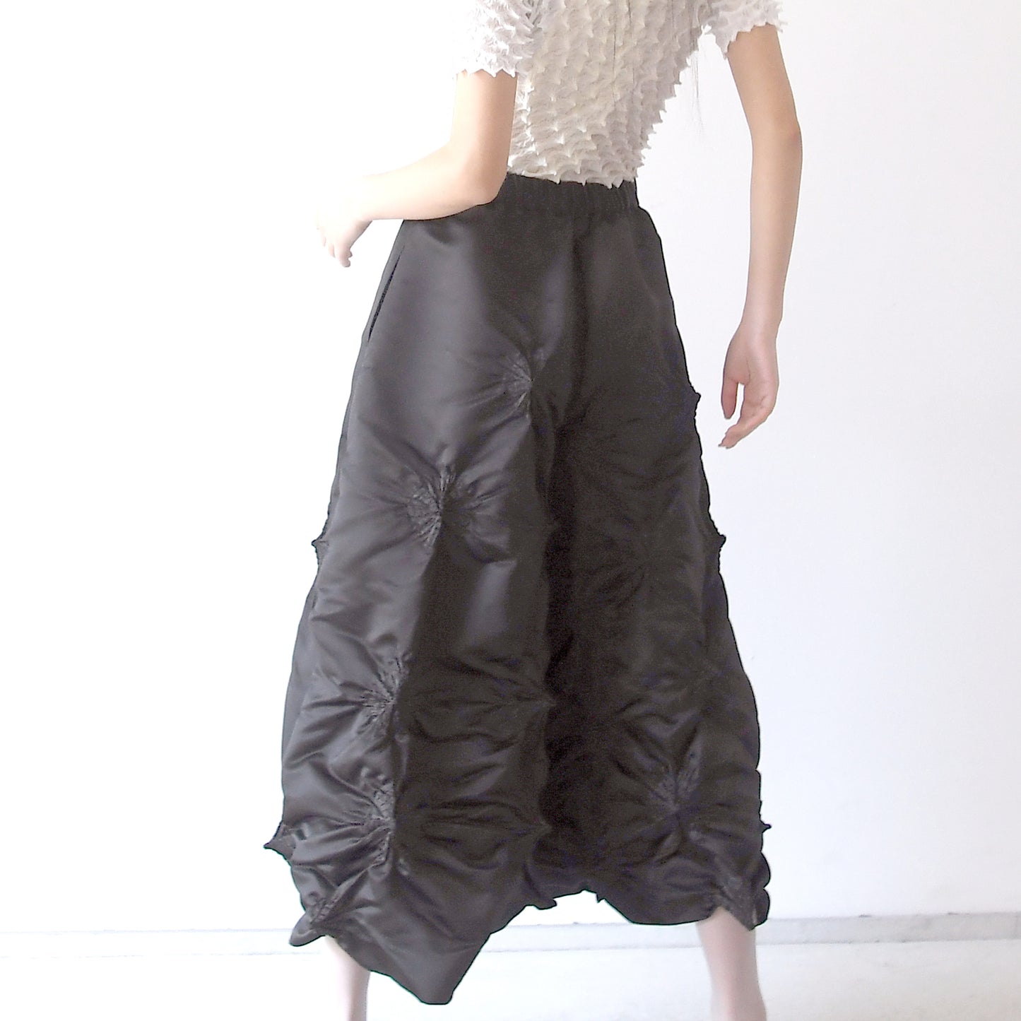 Rolled-up Shibori Pants  - Satin