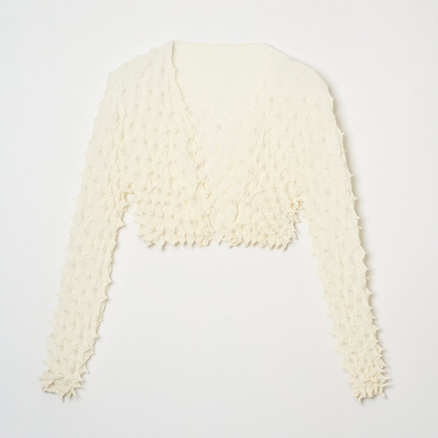 Spiky Shibori Cropped Cardigan - Crepe De Chine