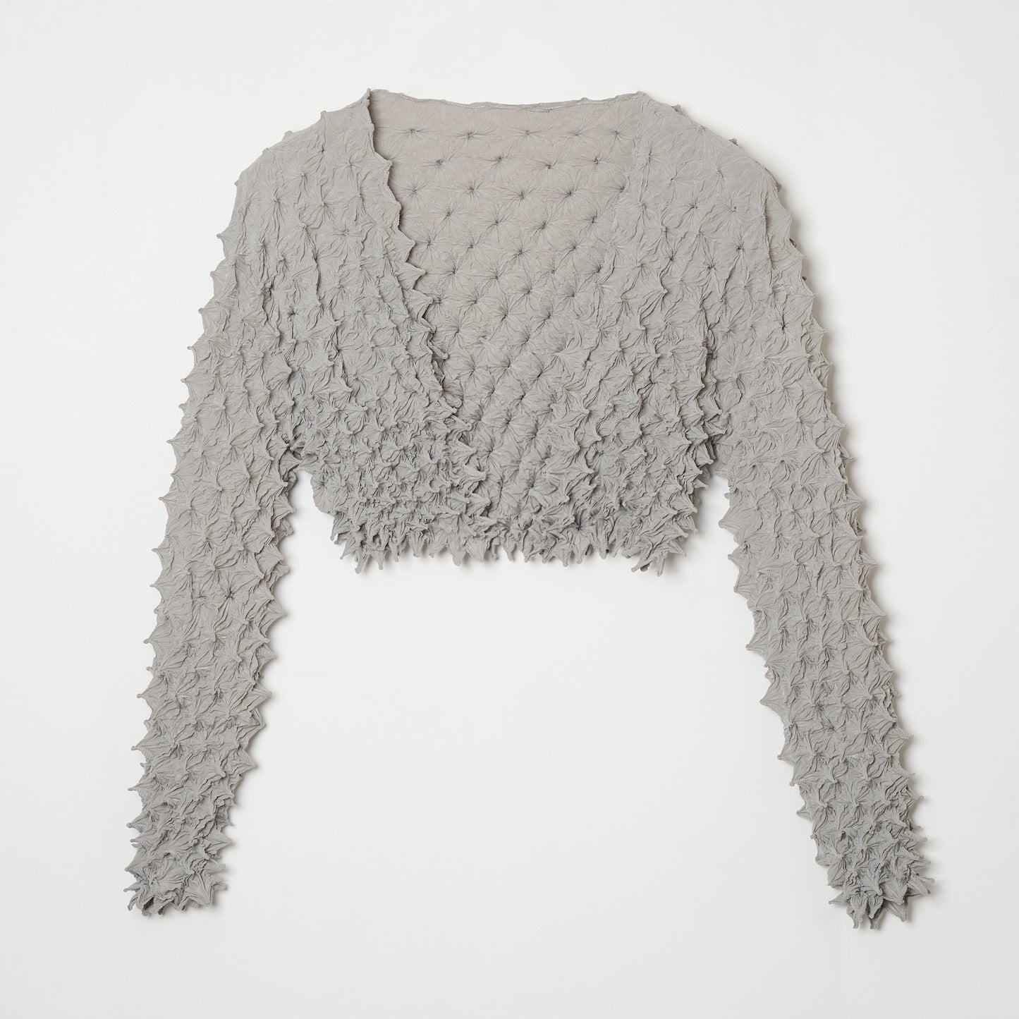 Spiky Shibori Cropped Cardigan - Crepe De Chine