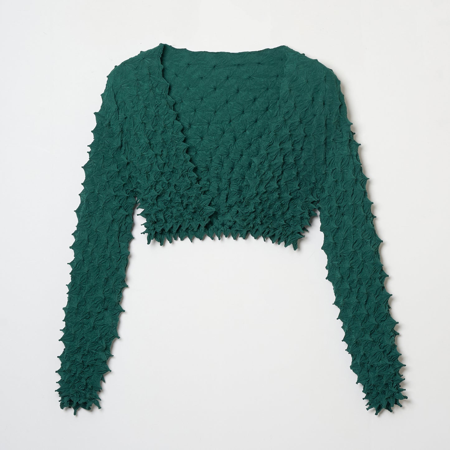 Spiky Shibori Cropped Cardigan - Crepe De Chine