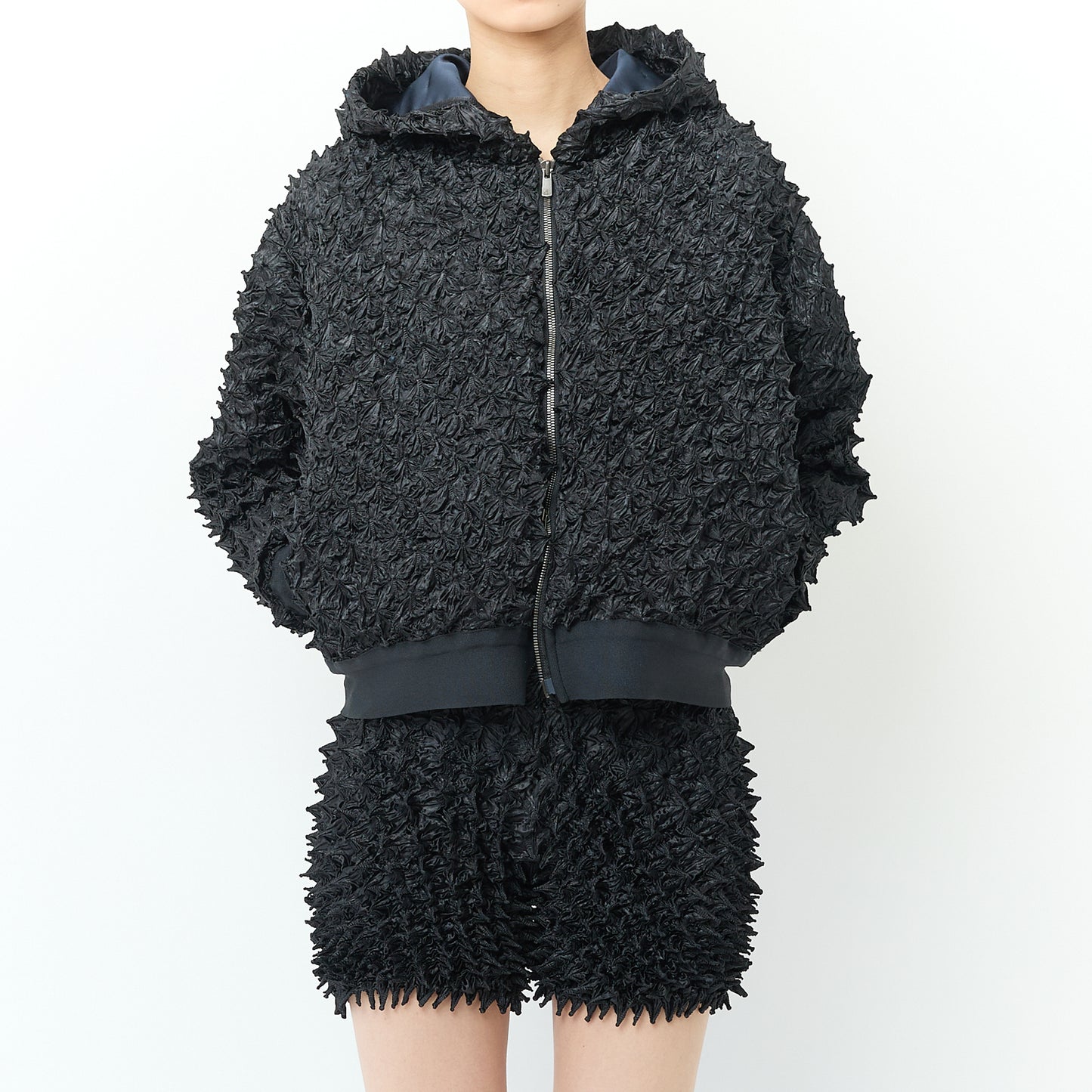 Spiky Shibori Zip Hoodie Jacket