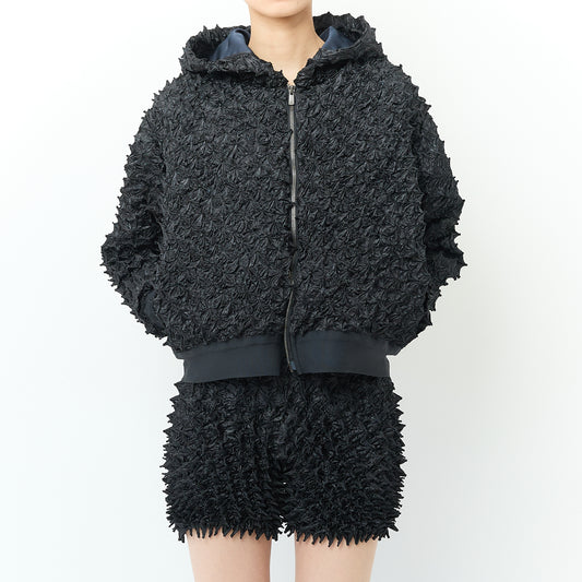 Spiky Shibori Zip Hoodie Jacket