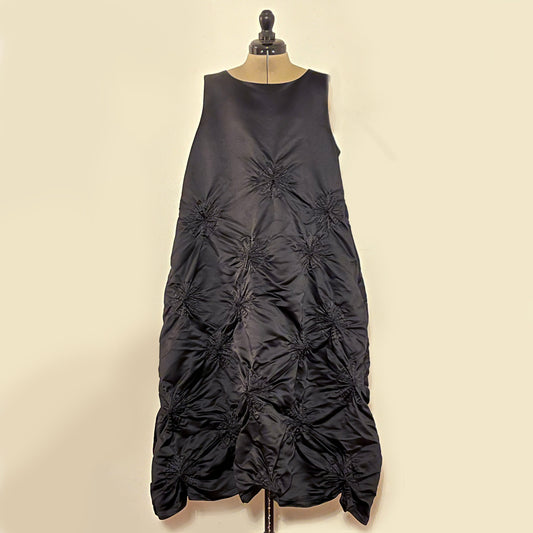 Rolled-up Shibori Sleeveless Dress