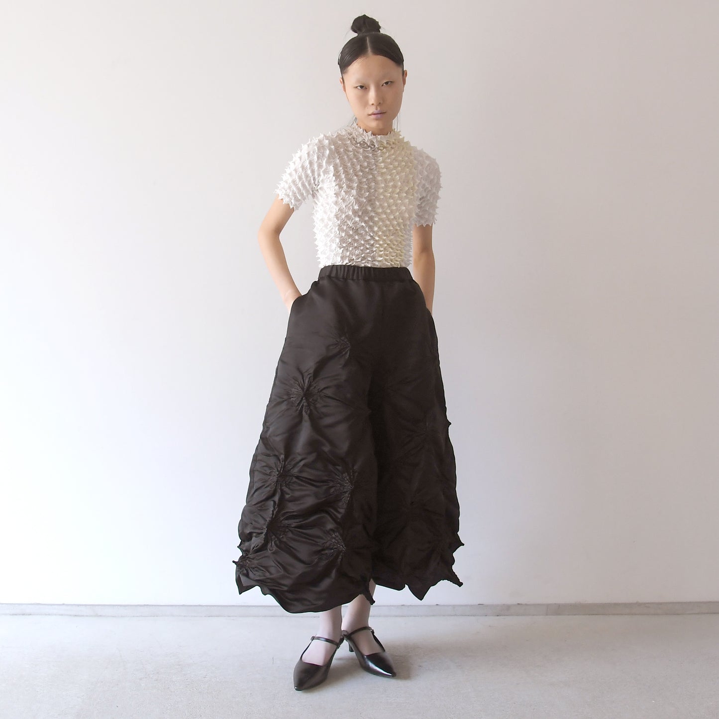 Rolled-up Shibori Pants  - Satin