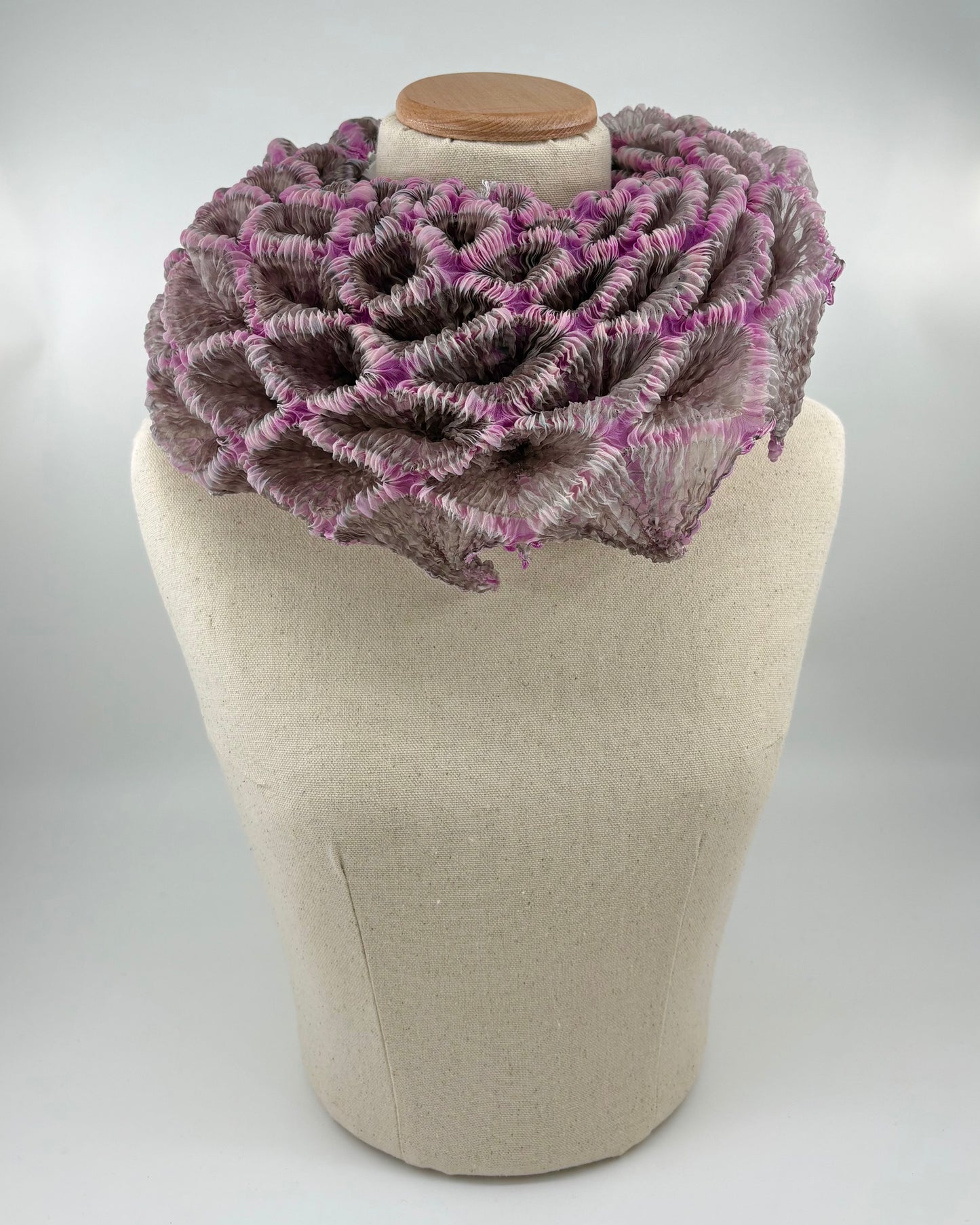 Large Bai Shibori Silk Loop Scarf
