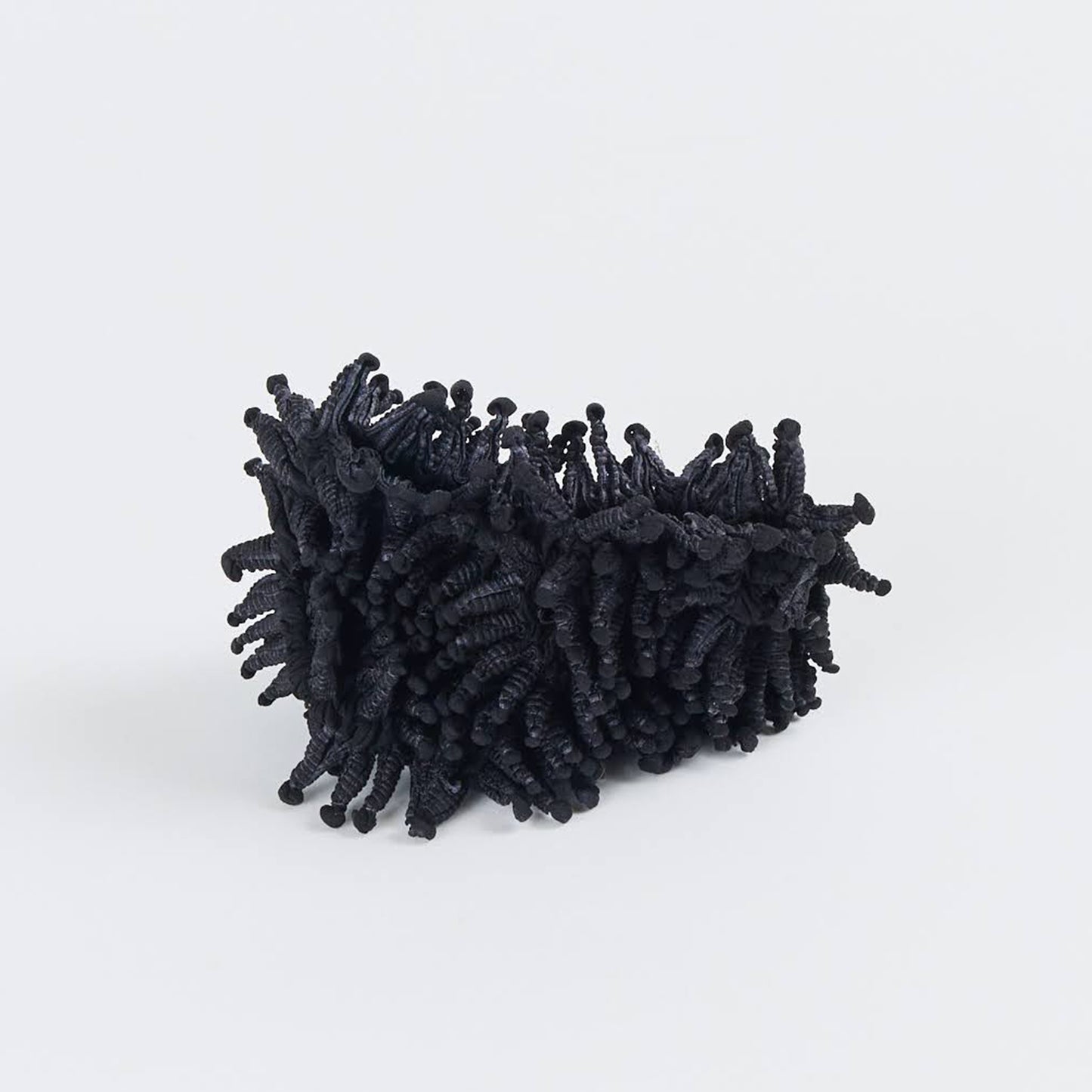 Small Spiky Shibori Wide Width Necklace in Silk