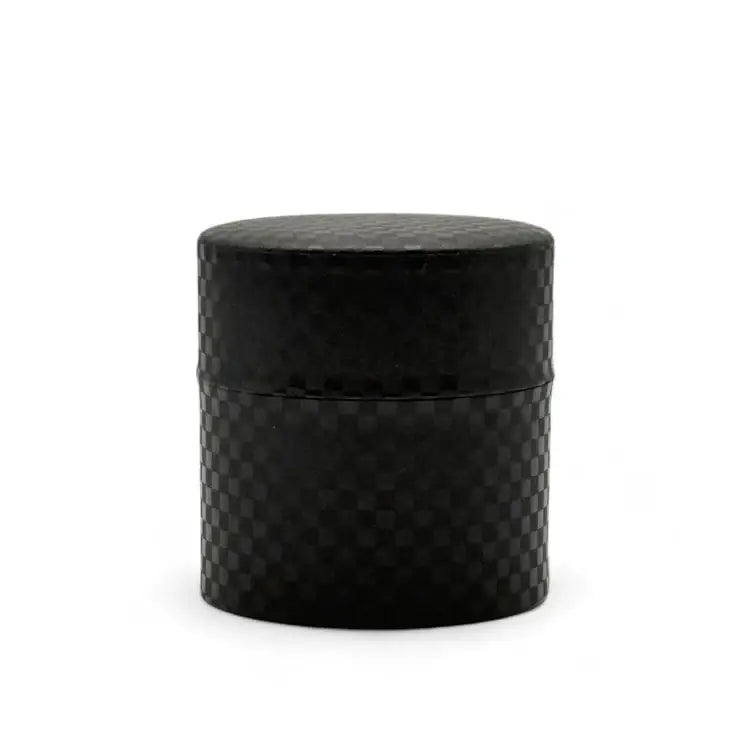Ichimatsu Checkered Black Washi Paper Wrapped Tea Canister (S) - Japanese Chazutsu