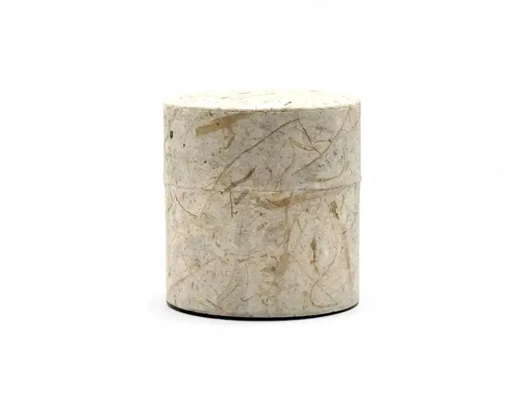 Ishi Stone Gray Washi Paper Wrapped Tea Canister (S) - Japanese Chazutsu