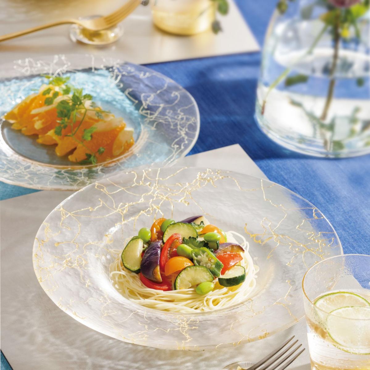 HAKUICHI Gold Thread Glass Plate (S)